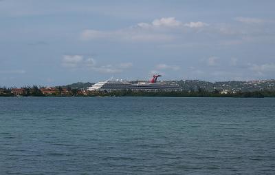 Our ship in the distance