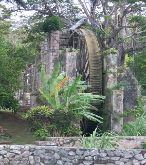 A historic water wheel
