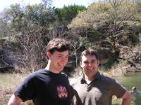 We were happy to find the swimming hole.  A little... too happy.