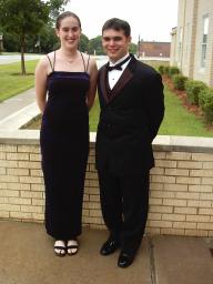 Charlie and Jen outside the church.