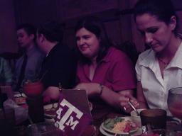 Ashe and Nick (His head is turned) at the rehearsal dinner.