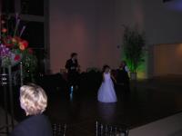 Brett dances maniacally with the kids.