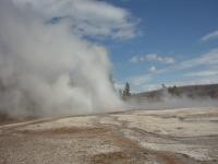 Grand Geyser erupted on the way back.